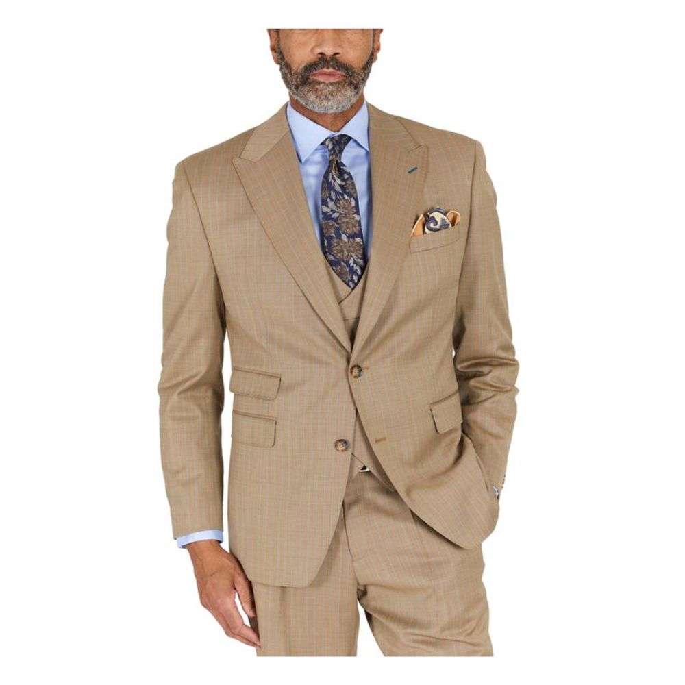 TAYION BY MONTEE HOLLAND Mens Brown Stretch Suit Separate Blazer 44R